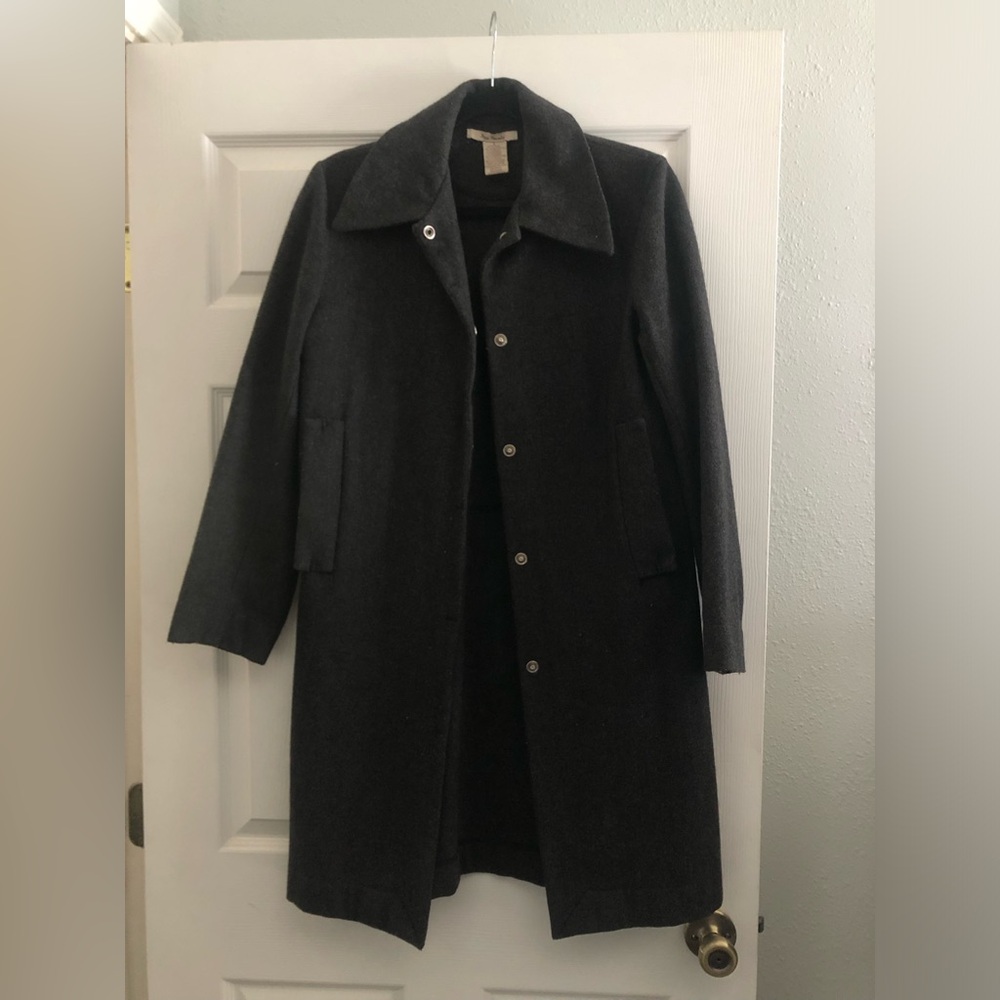 Free People Dark Gray Wool Trench Coat